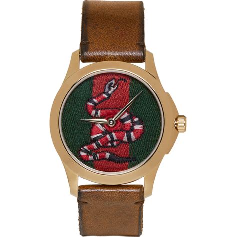 mens gucci watch with snake|Gucci snake watch leather.